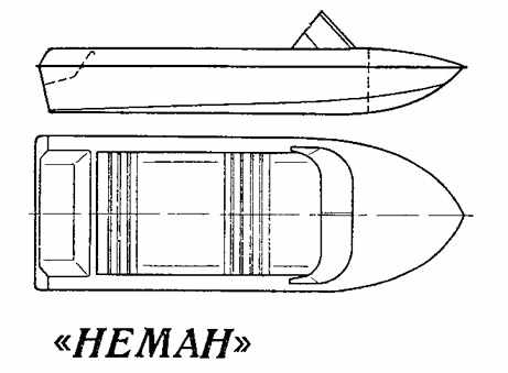 схематический рисунок лодка Неман