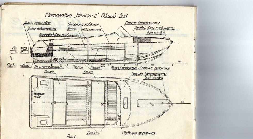 схематический рисунок лодка Неман 2
