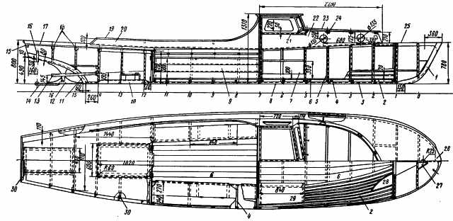 схема лодки Гулянка