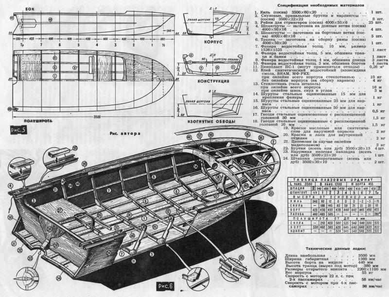 схема лодки Янтарь