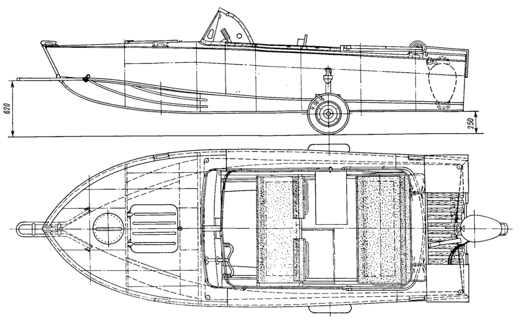 схематический рисунок лодки Прогресс 2