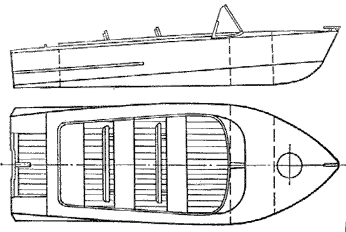 Лодка МКМ, вид сверху и сбоку